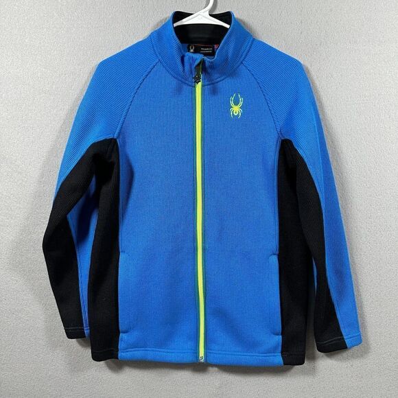 Spyder Blue Knit Full Zip Pull Over Knit Sweater Size Large 14/16‎ - Picture 1 of 11